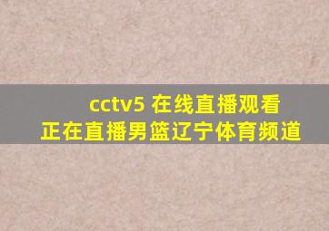 cctv5 在线直播观看正在直播男篮辽宁体育频道
